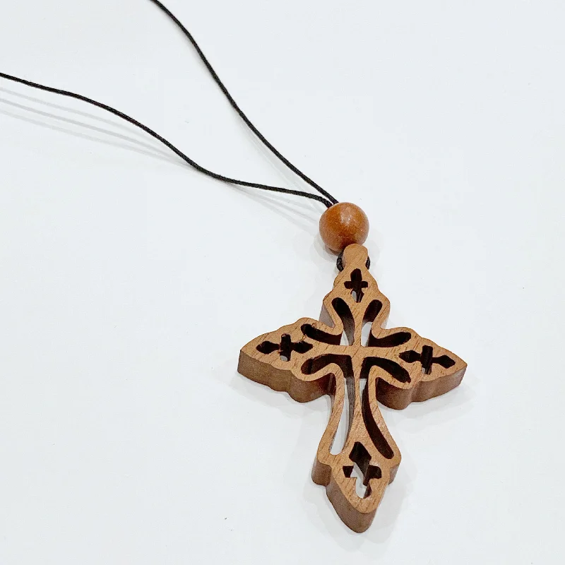 Tropic bloom necklaces -Estate Collection Necklace - Wooden Cross