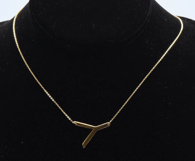 Stellar shine necklaces -Vermeil "Y" Monogram Chain Necklace