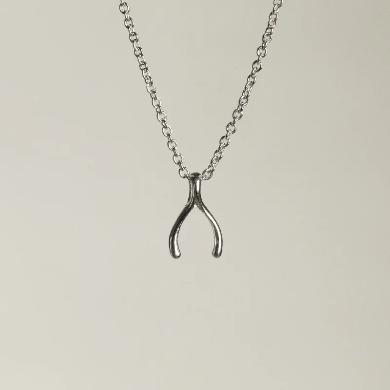 Rare find necklaces -Silver Wishbone Necklace