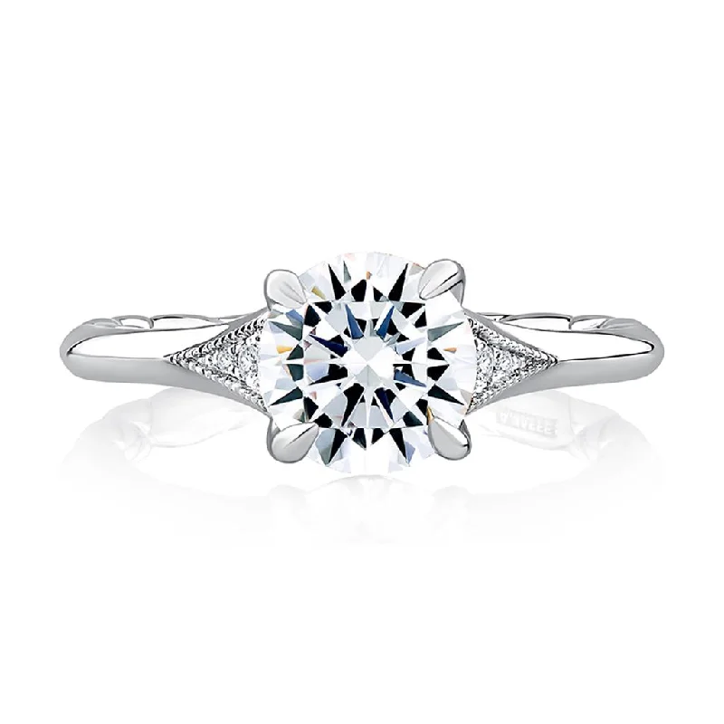 Ladies Engagement Rings Stack Shine-14k White Gold Accented Soliatire Engagement Ring Moutning