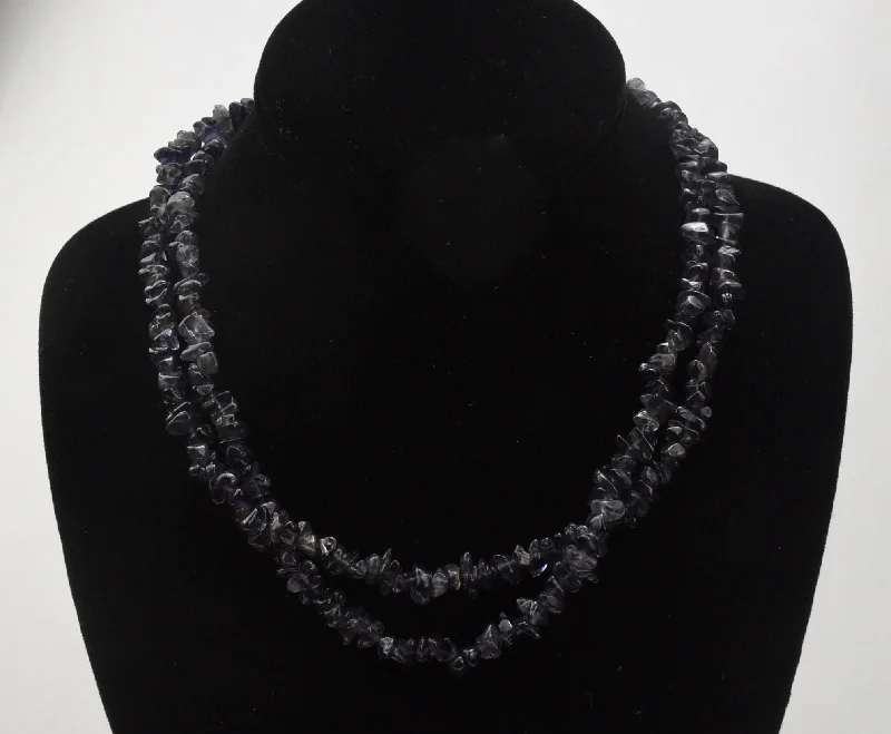 Rich lapis necklaces -36" Single Strand Amethyst Chip Necklace