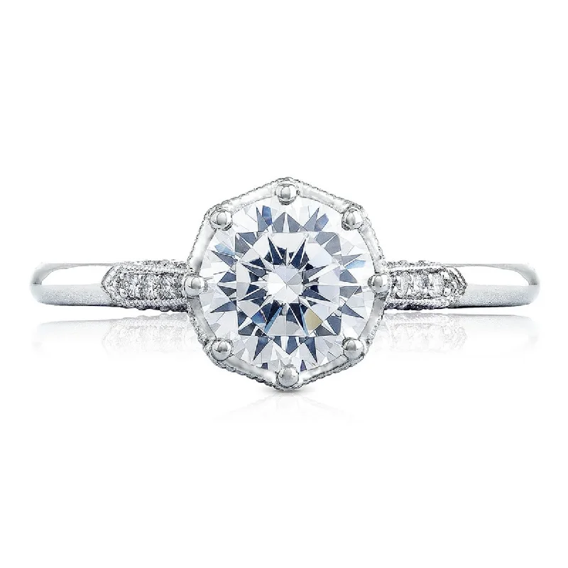 Ladies Engagement Rings Square Shine-Simply Tacori Platinum Diamond Engagement Ring 0.11ctw 2653RD65