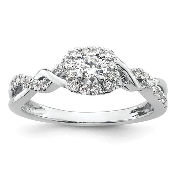 Ladies Engagement Rings Celestial Spark-14k White Gold VS/SI GH, Lab Grown Diamond Twist ByPass Engagement Ring