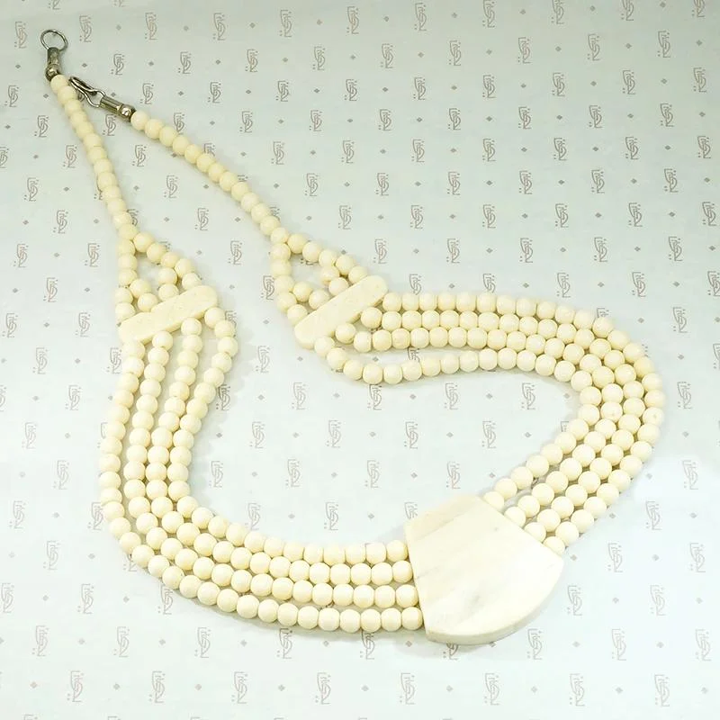 Delicate floral necklaces -Subtle & Sophisticated Carved Bone Bead Necklace