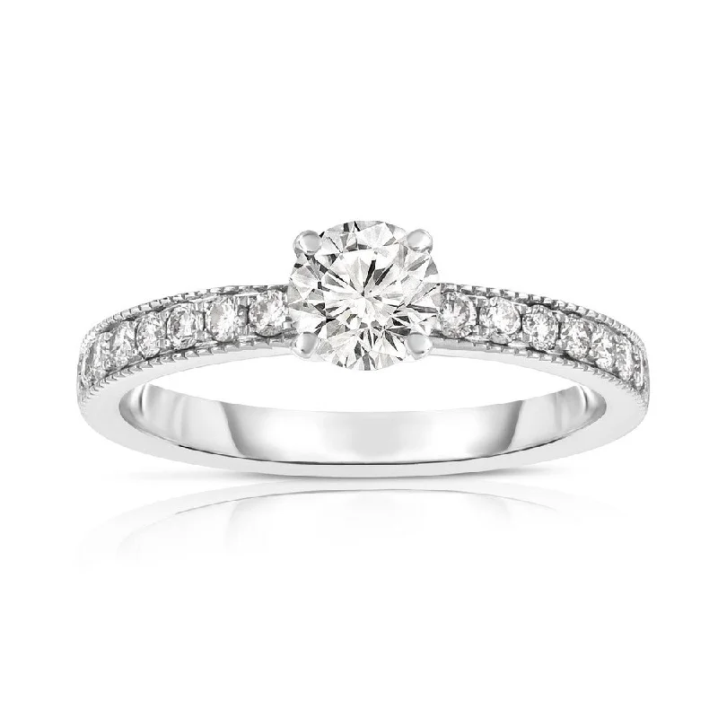 Ladies Engagement Rings Rose Glow-14K WHITE GOLD DIAMOND ENGAGEMENT RING WITH 0.22 CARAT TOTAL WEIGHT IJ COLOR SI2 CLARITY Z00164263