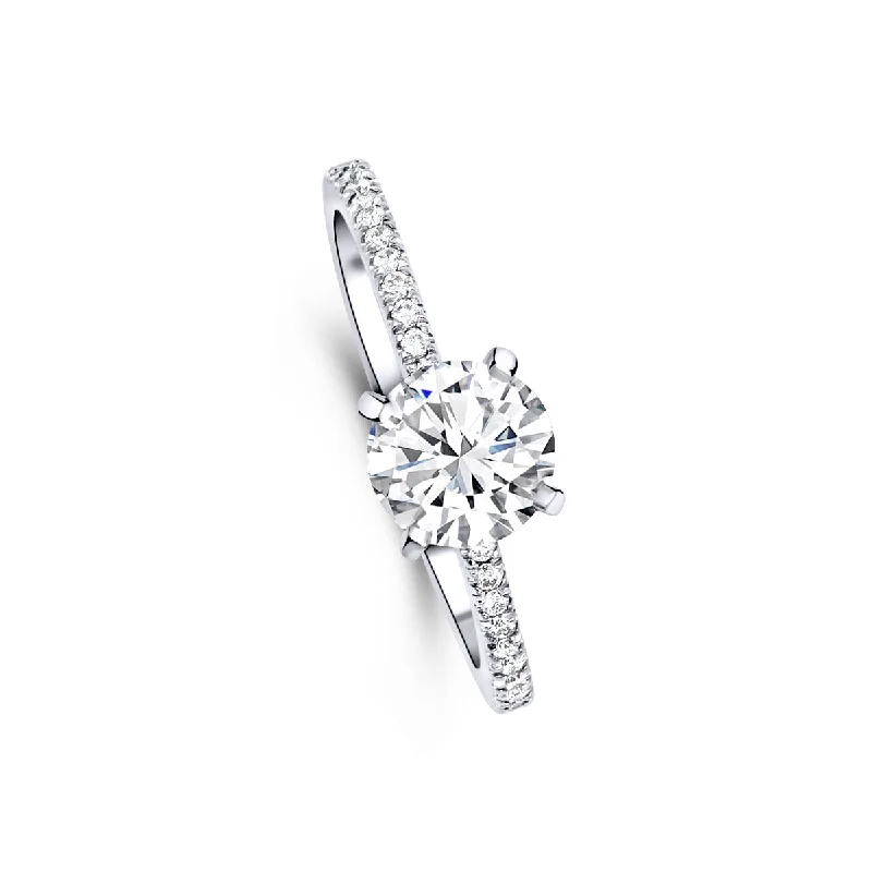 Ladies Engagement Rings Bezel Glow-Round Diamond Lab Grown Engagement Ring