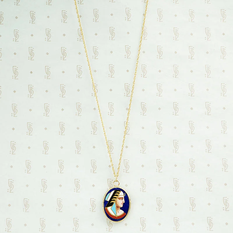 Radiant Swarovski necklaces -Cloisonné Enamel Pharoah Necklace in Gold