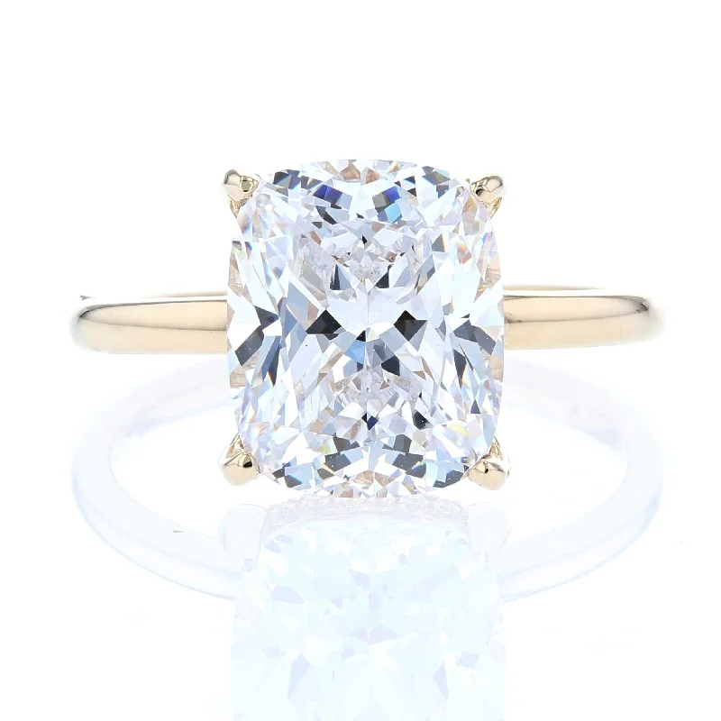 Ladies Engagement Rings Vintage Shine-Elongated Cushion Solitaire Engagement Ring