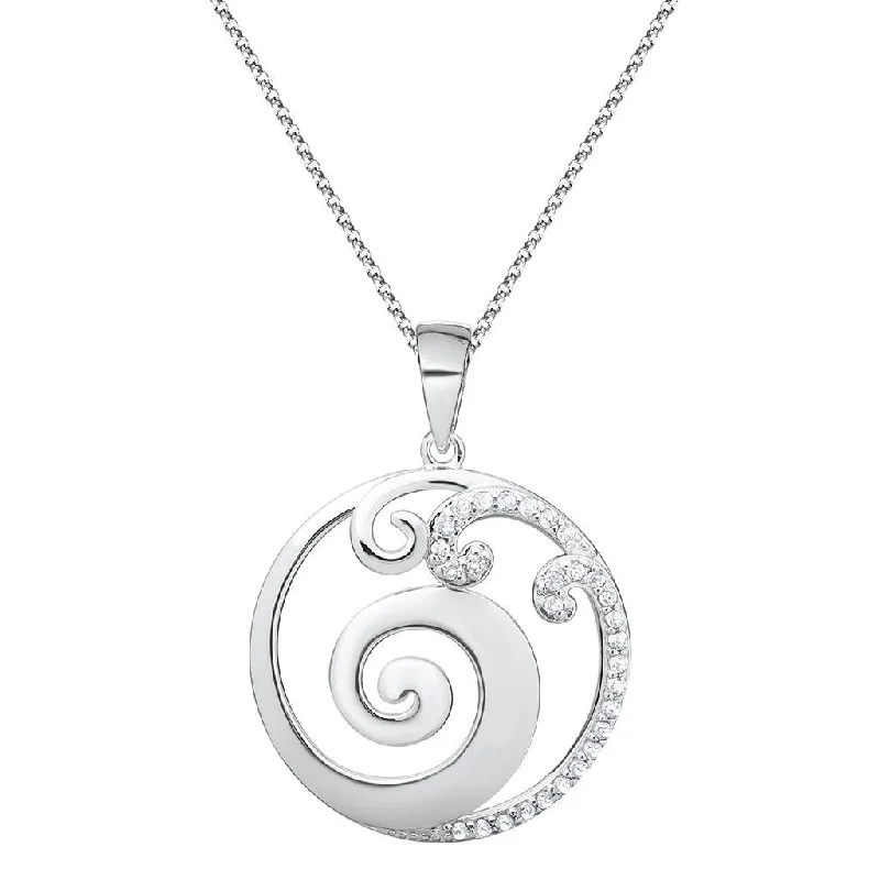 Halo charm necklaces -LeStage® Cape Cod : Evening Tide - Waves and White Topaz Necklace