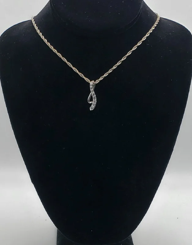 Warm gleam necklaces -Vintage Colorless Sapphire Sterling Silver Pendant on Sterling Silver Chain Necklace - 24"