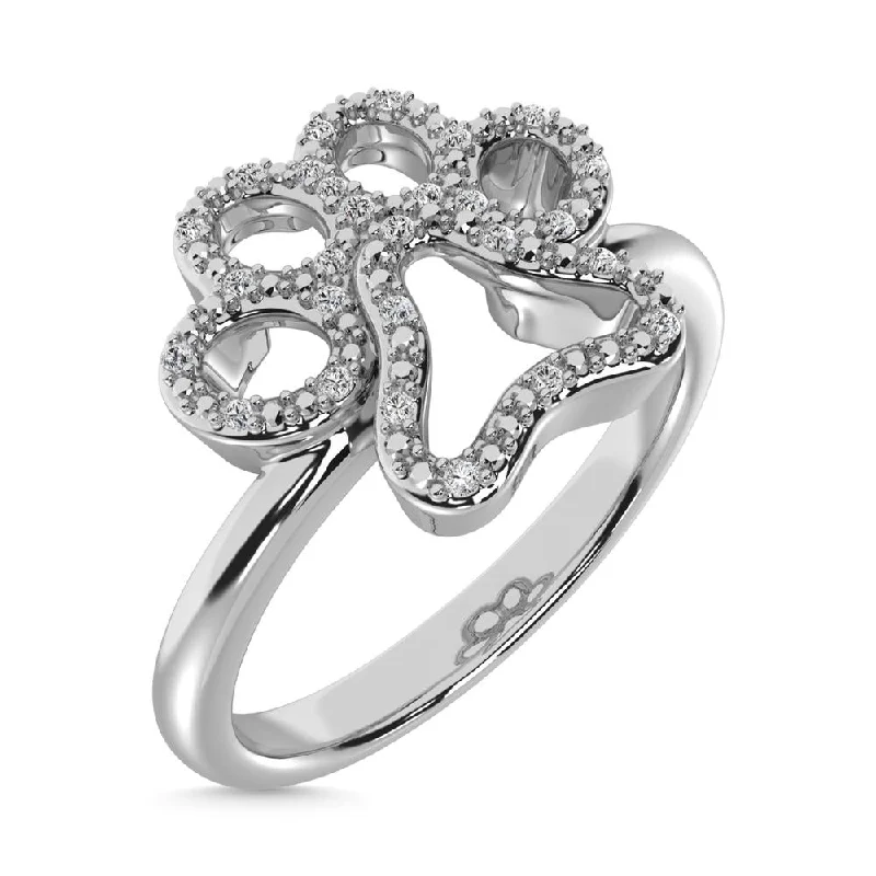 Ladies Rings with Anchor Glow-10K White Gold 1/20 CTW Genuine Diamond Paw Ring