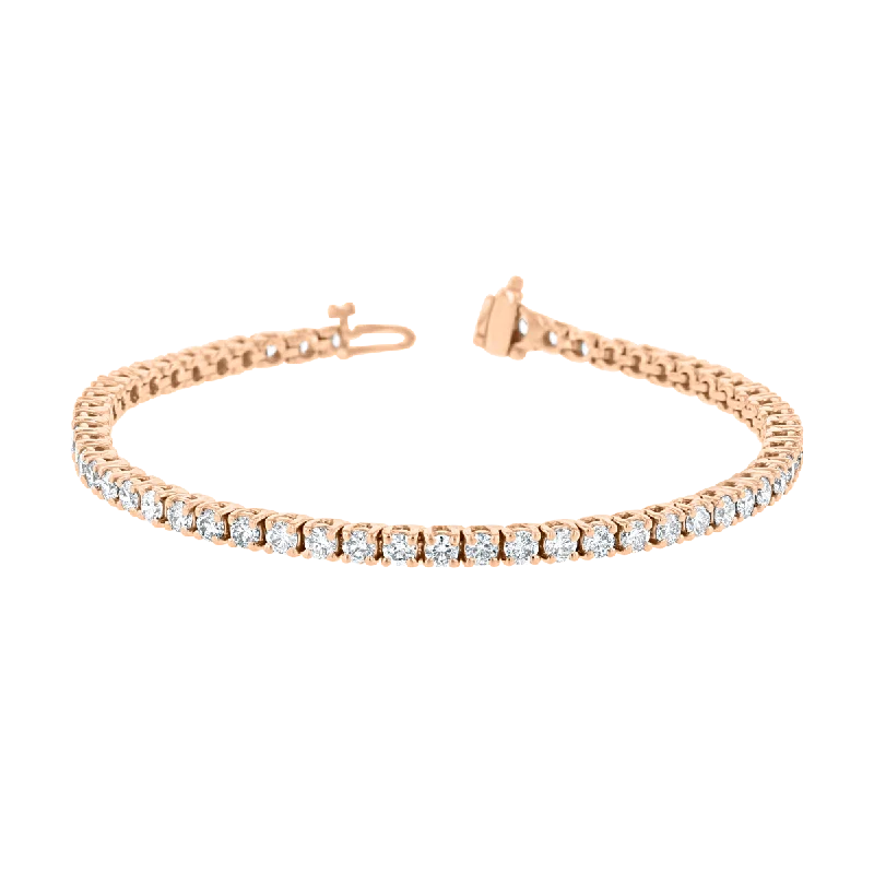 Ladies soaring bird bracelets -14KT GOLD 5 CARAT ROUND DIAMOND TENNIS BRACELET