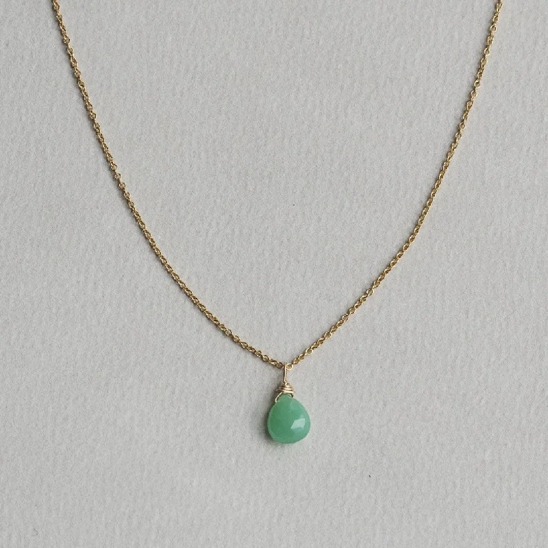 Artistic abstract necklaces -Chrysoprase Drop Necklace