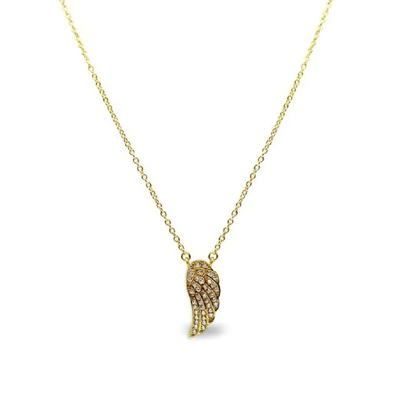 Lavish gold necklaces -Stia : Single Angel Wing Necklace "Gold"