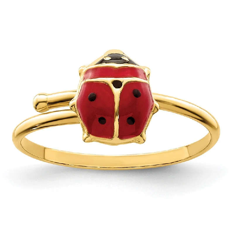 Ladies Rings Light Shine-14k Gold Children's Ladybug Ring