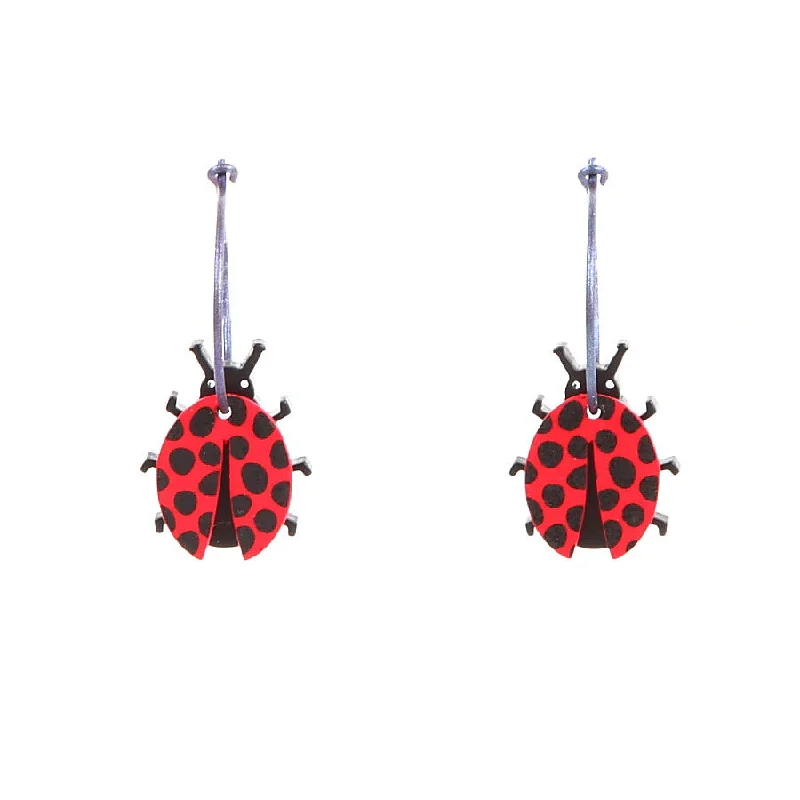 Ladies Earrings for Prom Glow-Lene Lundberg K-Form Ladybird Earrings