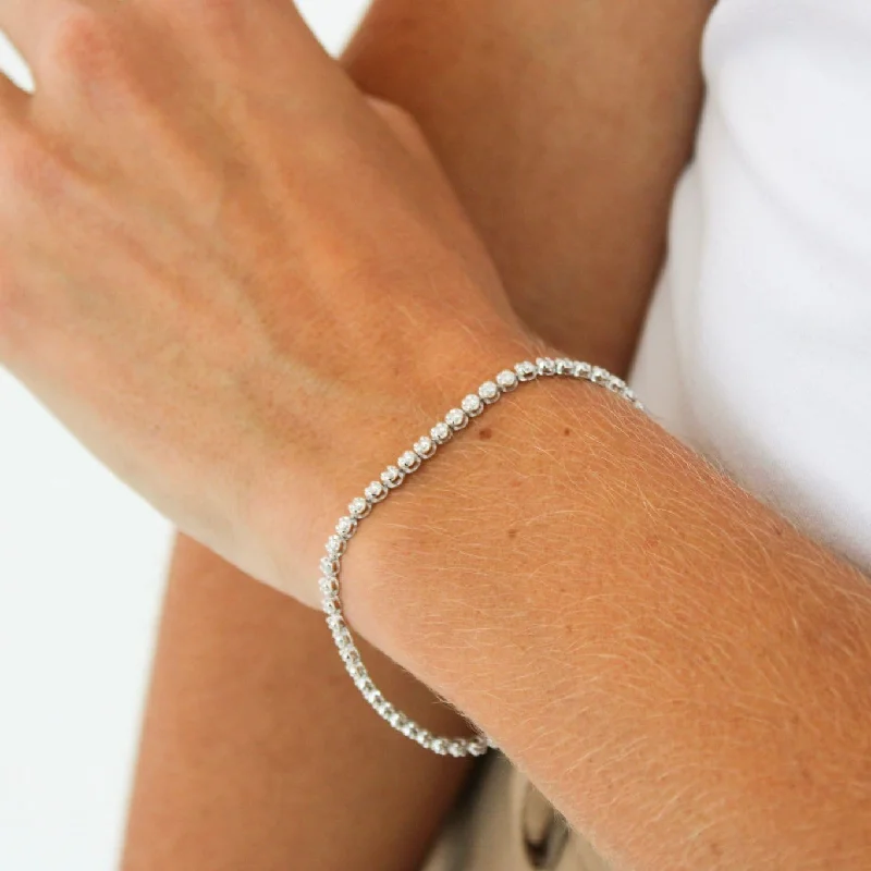 Ladies family tie bracelets -Classic Diamond Tennis Bracelet