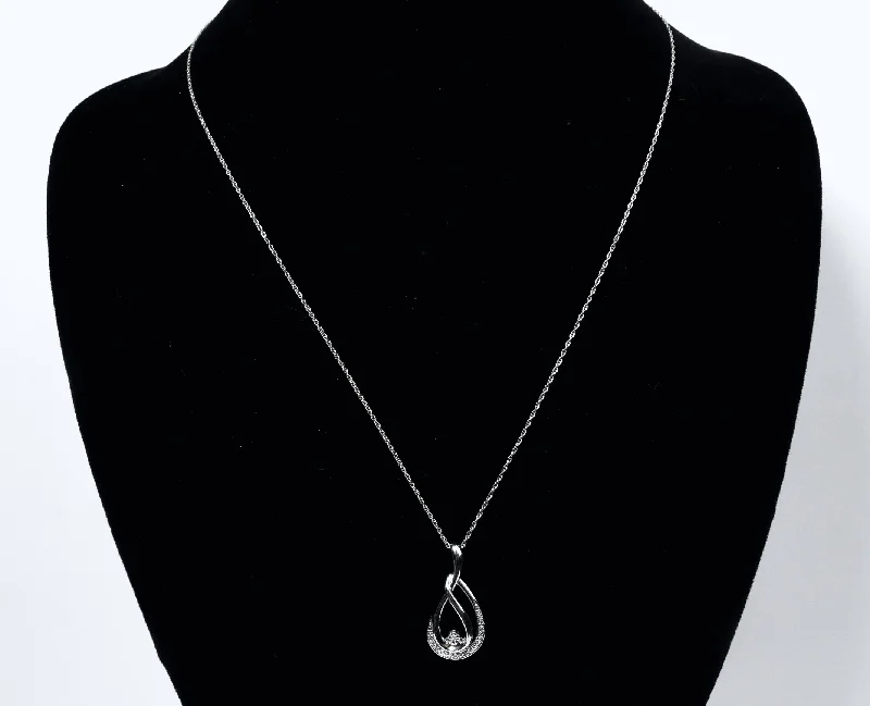 Faithful shine necklaces -Sterling Silver Diamond Pendant on Sterling Silver Chain Necklace - 18"