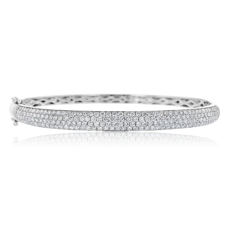 Ladies motivating spark bracelets -14KT WHITE GOLD 2.29 CTW DIAMOND BANGLE BRACELET