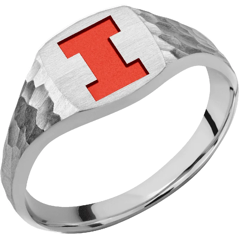 Ladies Rings for Sport Spark-University of Illinois Custom Collegiate Cobalt Chrome Signet Ring