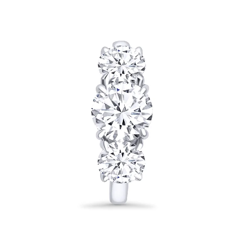 Ladies Engagement Rings Marquise Shine-Round 3-Stone Lab Grown Diamond Engagement Ring