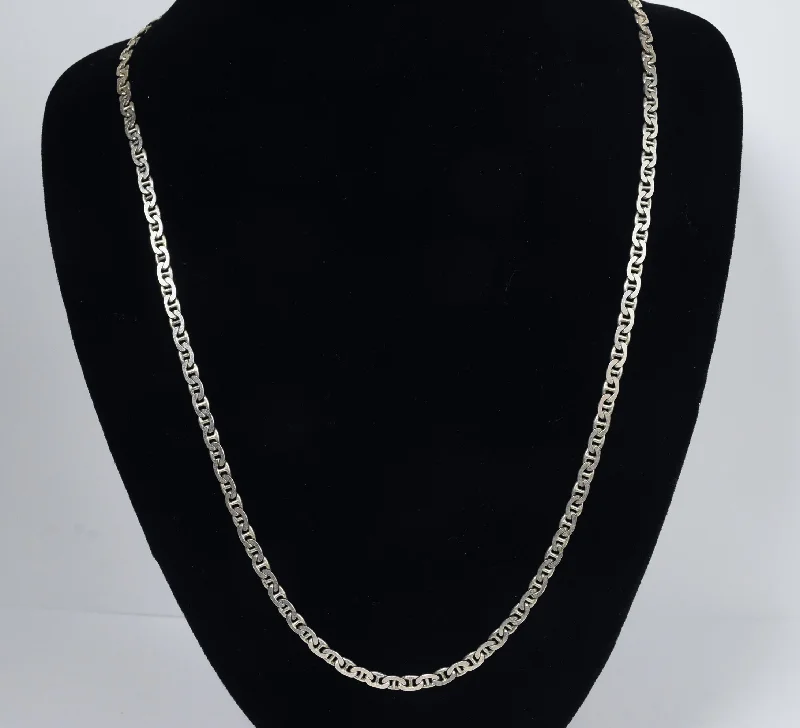 Bespoke artisan necklaces -Milor - Italian Sterling Silver Anchor Link Chain Necklace - 24"