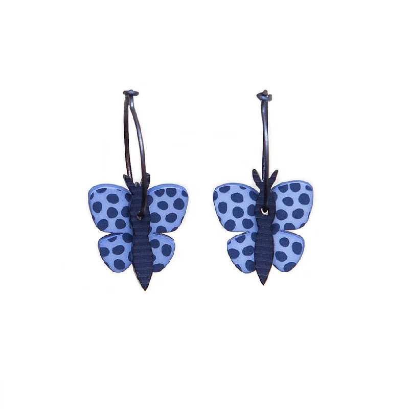 Ladies Earrings for Volunteer Spark-Lene Lundberg K-Form Blue Butterfly Earrings