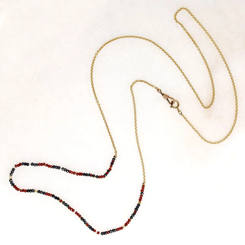 Tranquil sapphire necklaces -Love & Passion Garnet & Black Zircon Necklace by Ancient Influences