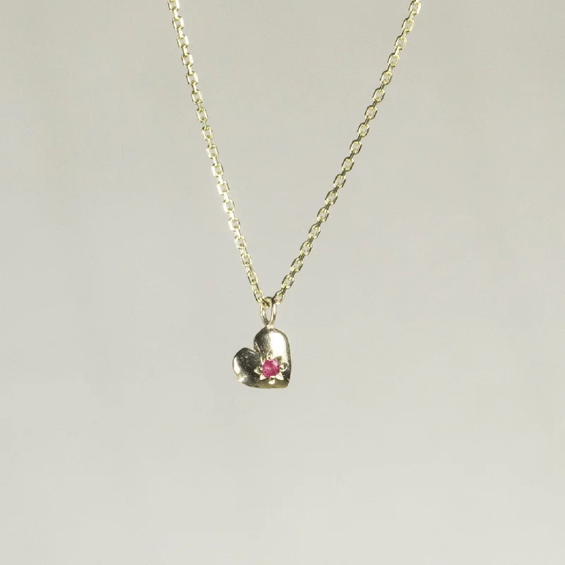 Radiant Swarovski necklaces -Tiny Heart Necklace with Ruby