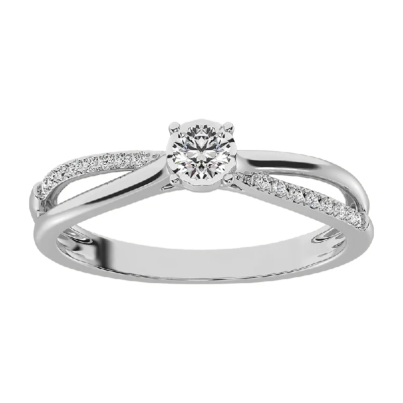 Ladies Rings with Custom Shine-10K White Gold 1/5 CTW Diamond Promise Ring