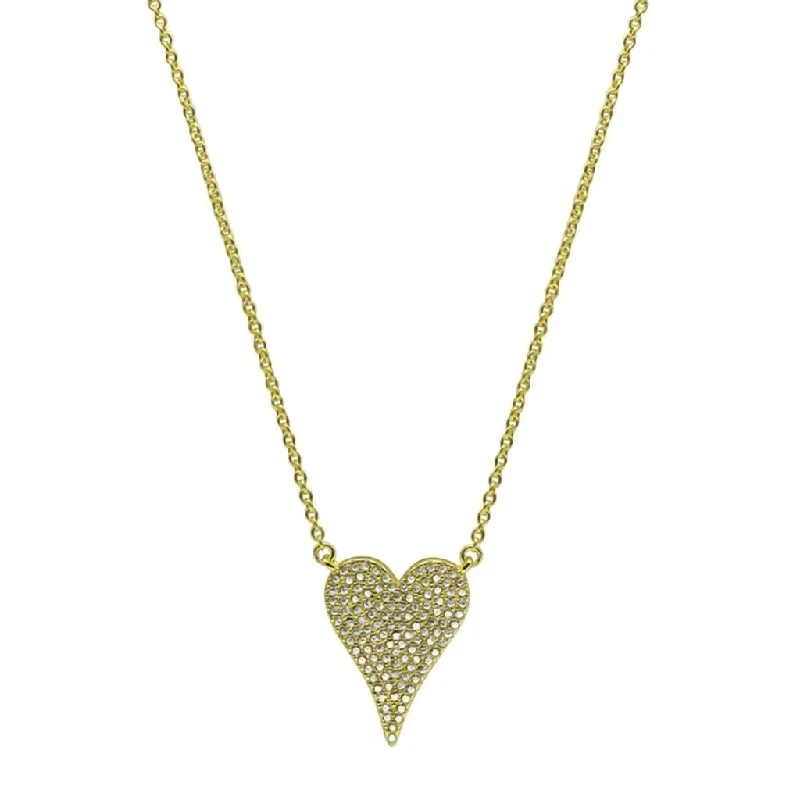 Gala glow necklaces -Stia : Dripping CZ Heart Necklace in Gold