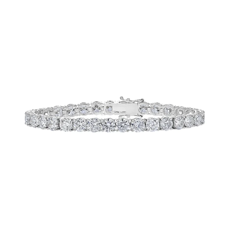 Ladies oceanic shell bracelets -18KT WHITE GOLD 22.03 CTW DIAMOND TENNIS BRACELET