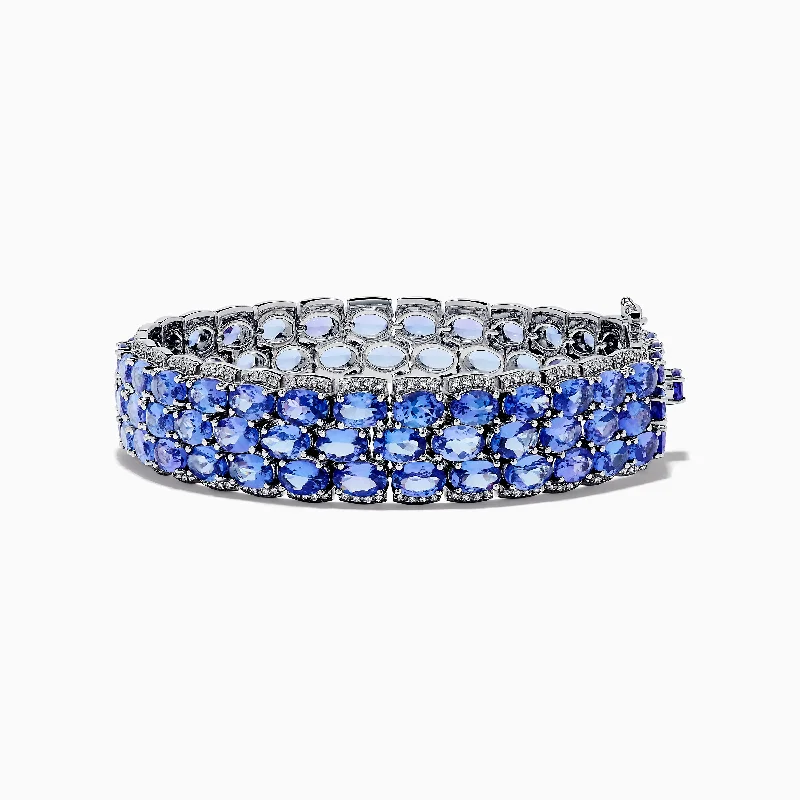 Ladies moody gothic bracelets -Nahla Siri Sterling Silver Tanzanite and Diamond Bracelet