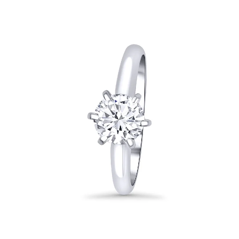 Ladies Engagement Rings Open Glow-Round Solitaire Lab Grown Diamond Engagement Ring