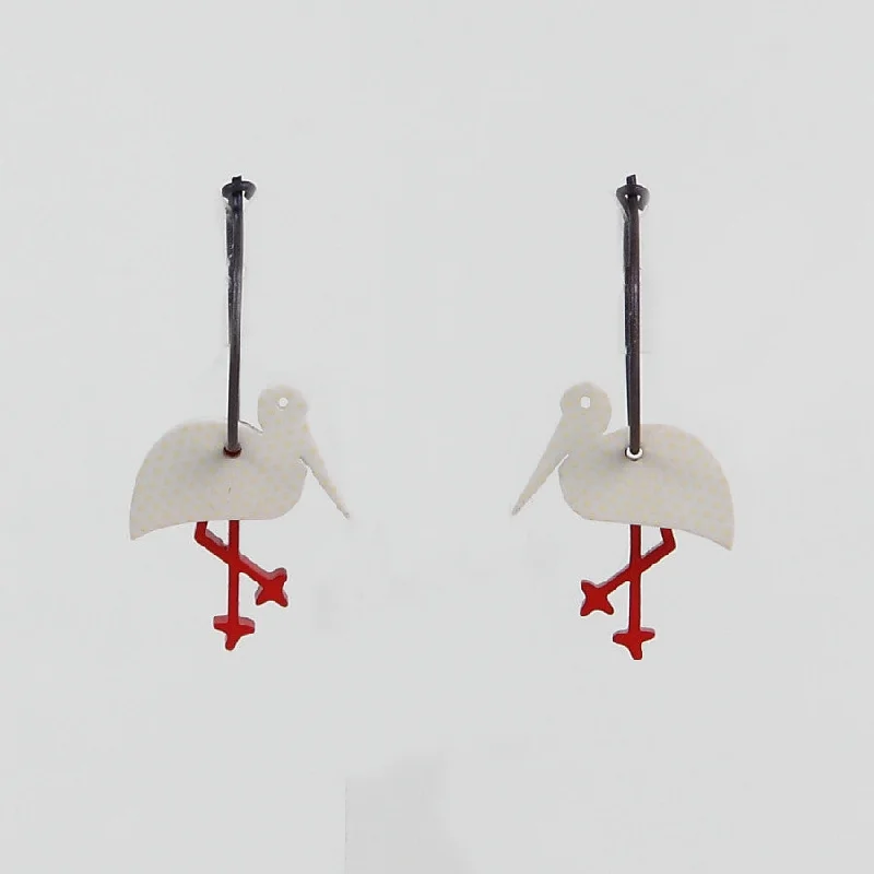 Ladies Earrings for Friend Glow-Lene Lundberg K-Form Stork Earrings