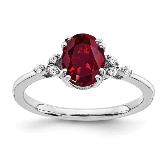 Ladies Rings for Aunt Shine-Sterling Silver Oval Gemstone And Diamond Rings