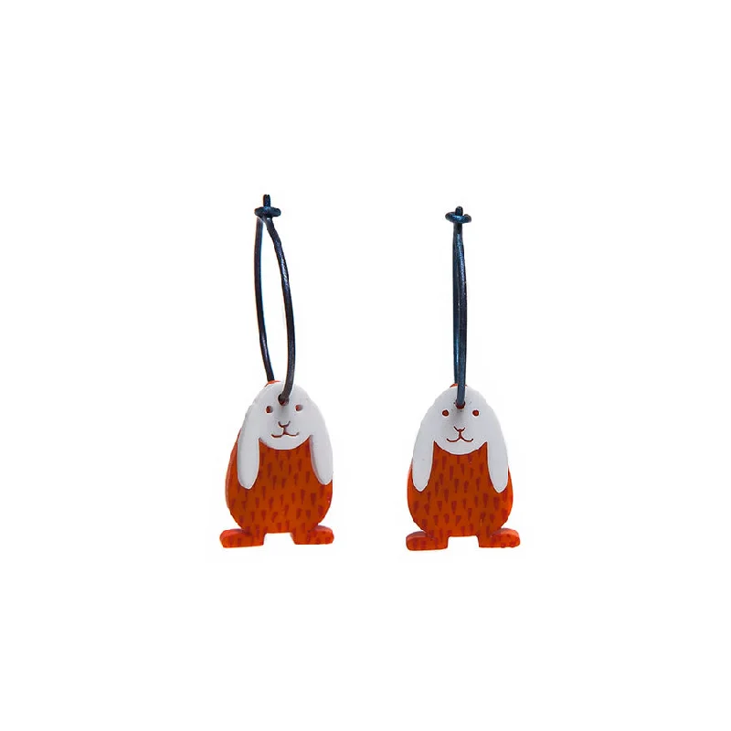 Ladies Earrings Pure Spark-Lene Lundberg K Form Orange Bunny Earrings