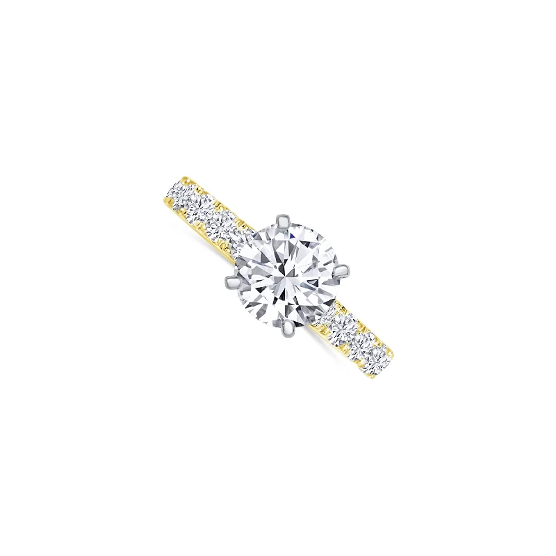 Ladies Engagement Rings with Citrine Spark-14K Yellow Gold Diamond Engagement Ring 1.67 carat Center Stone 1.11 carat Side Round Diamonds