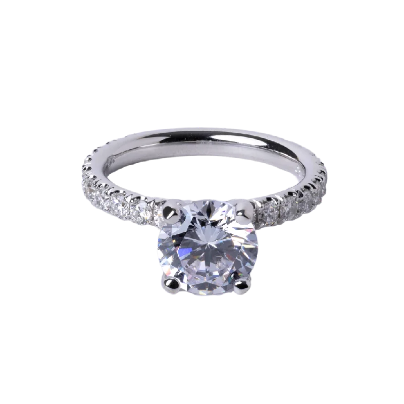 Ladies Engagement Rings with Astrophyllite Spark-14k White Gold Diamond Engagement Ring Mounting