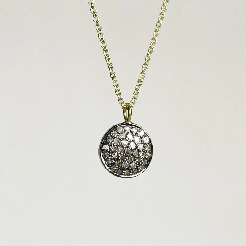 Cat whisker necklaces -Diamond Disc Necklace