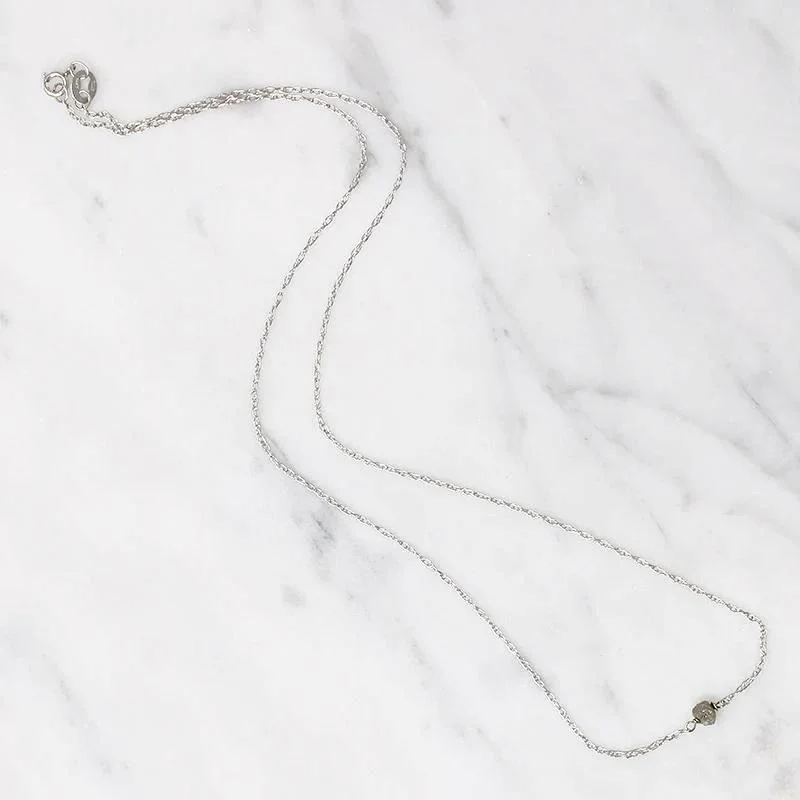 Light touch necklaces -Simple Beauty Raw Diamond Necklace from brunet