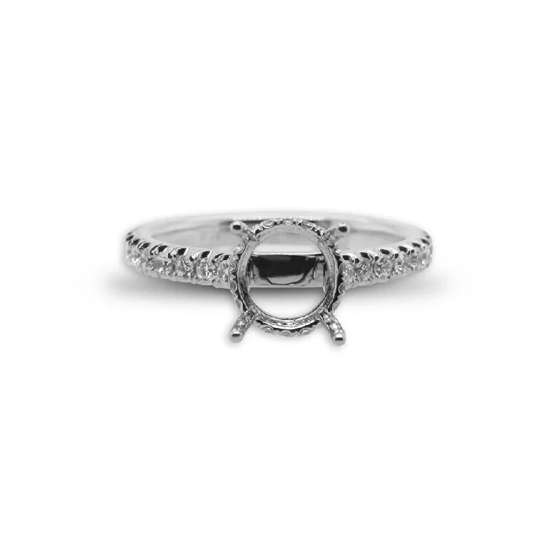 Ladies Engagement Rings with Xenotime Shine-18k White Gold Diamond Semi-Mount Engagement Ring - 0.55cttw