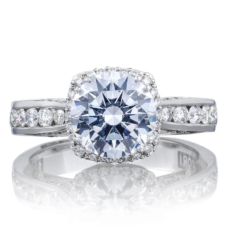 Ladies Engagement Rings with Okenite Shine-Tacori Platinum Dantela Diamond Engagement Ring 0.61ctw 2646-35RDC8