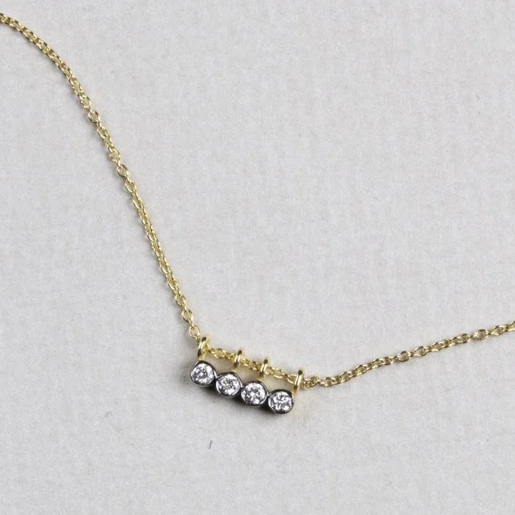 Legacy charm necklaces -18ct Gold Necklace with Black Gold and White Diamonds