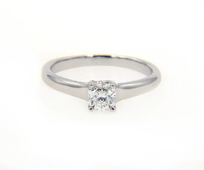 Ladies Engagement Rings with Glaucophane Shine-Tiffany & Co. Lucida 0.50ct Diamond Engagement Ring in Platinum