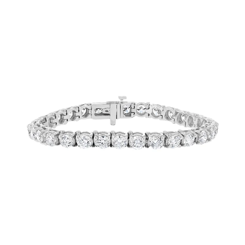 Ladies cosmic ripple bracelets -14KT WHITE GOLD 12.82 CTW ROUND DIAMOND TENNIS BRACELET