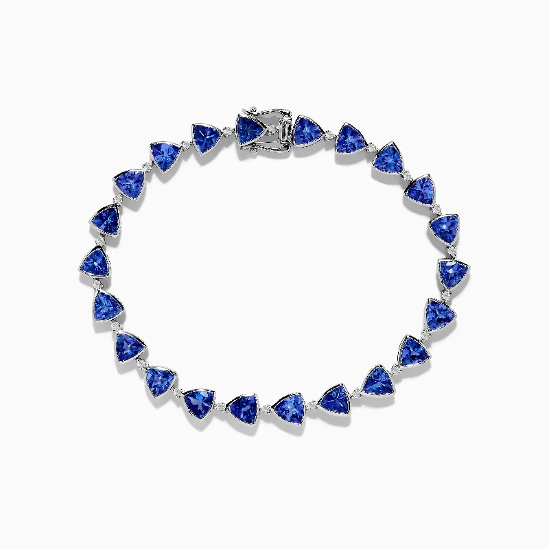 Ladies enduring classic bracelets -Nahla Siri Sterling Silver Tanzanite and Diamond Bracelet