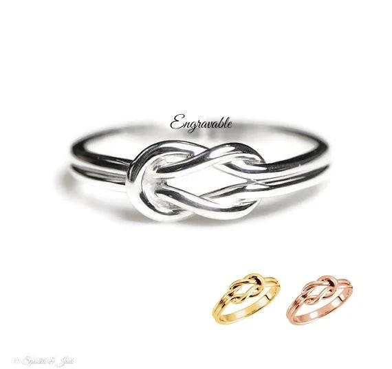 Ladies Rings for Bestie Shine-Infinity Love Knot Ring with Engraving