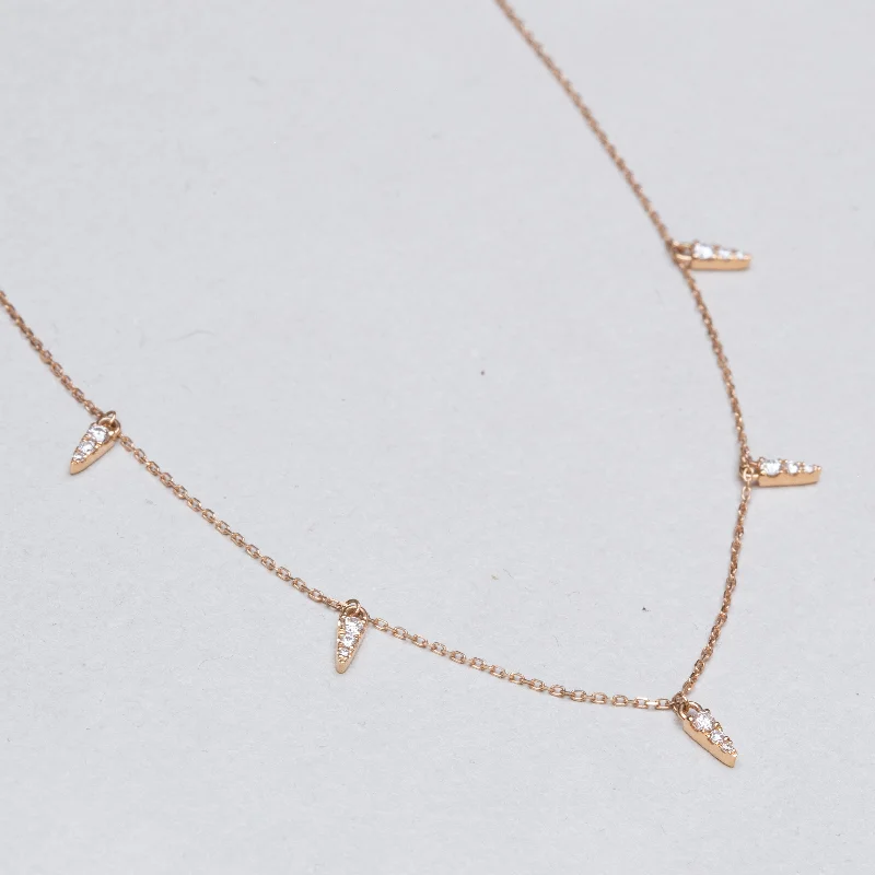 Energy pulse necklaces -18ct Gold Diamond Spike Chain Necklace