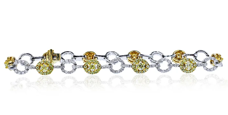 Ladies evening radiance bracelets -JULEVE 18KT WHITE & YELLOW GOLD 2.67CTW DIAMOND BRACELET